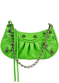 推荐Le Cagole mini green leather cross-body bag商品