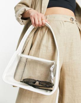 asos腋下包, ASOS | ASOS DESIGN transparent shoulder bag in white商品图片 