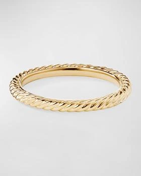 2mm Cabled Stackable 18k Yellow Gold Ring, Size 5
