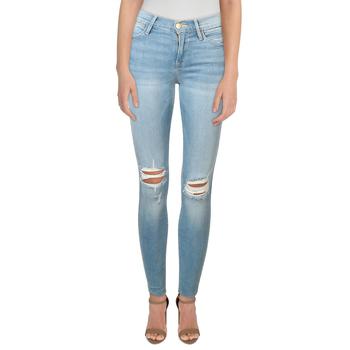 FRAME | Frame Denim Womens Destroyed Raw Hem Skinny Crop Jeans商品图片,0.7折, 独家减免邮费
