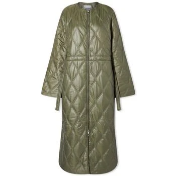 推荐GANNI Shiny Quilt Long Coat商品