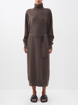 推荐Responsible cashmere-blend belted roll-neck dress商品