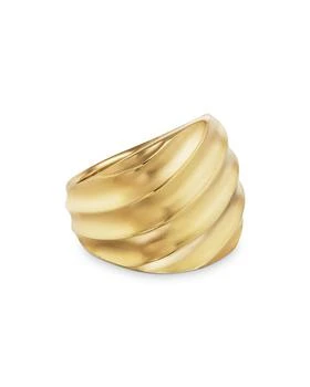 David Yurman | 18K Yellow Gold Cable Edge Statement Ring,商家Bloomingdale's,价格¥28996
