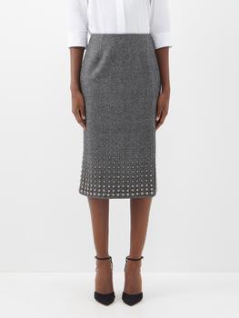 推荐Janet beaded wool-twill midi skirt商品