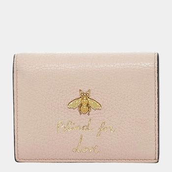 Love Leather, [二手商品] Gucci | Gucci Pink Blind for Love Leather Small Wallet商品图片 9.1折