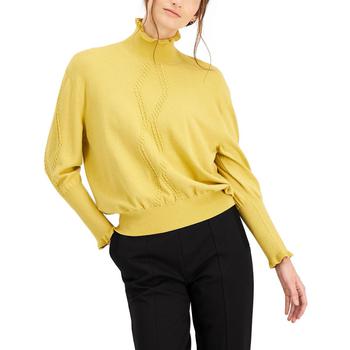 推荐Marella Womens Ribbed Trim Knit Mock Turtleneck Sweater商品