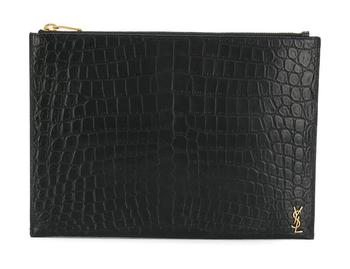 ysl包真假, Yves Saint Laurent | Black Crocodile Embossed Matte Leather Monogram Tablet Holder商品图片 6.3折