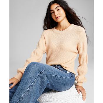 推荐Women's Puff-Sleeve Crewneck Sweater商品