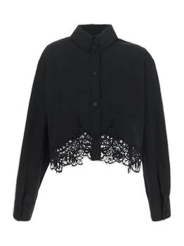 Burberry | Burberry Lace-Detailed Long-Sleeved Shirt 5折