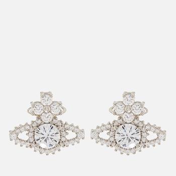 推荐Vivienne Westwood Women's Valentina Orb Earrings - Platinum/White商品