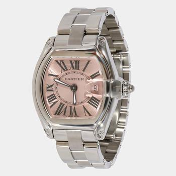 卡地亚手表北京, [二手商品] Cartier | Cartier Pink Stainless Steel Roadster W62017V3 Quartz Women's Wristwatch 29 mm商品图片 5.9折