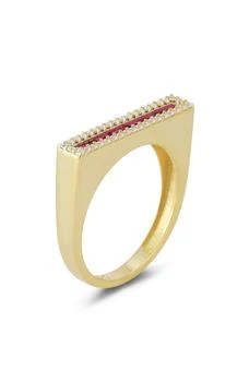 Sphera Milano | 14K Gold Plated Sterling Silver Cubic Zirconia Bar Ring,商家Nordstrom Rack,价格¥349