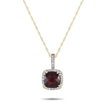 LB Exclusive | 14K Yellow Gold 0.09ct Diamond and Garnet Pendant Necklace PD4-16269WGA,商家Premium Outlets,价格¥1924