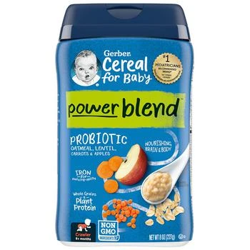 Gerber | Power Blend Probiotic Cereal for Baby Oat Lentil Carrot Apple,商家Walgreens,价格¥34