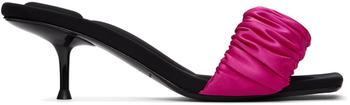 亚历山大王鞋, Alexander Wang | Pink Scrunchie Jessie Heeled Sandals商品图片 