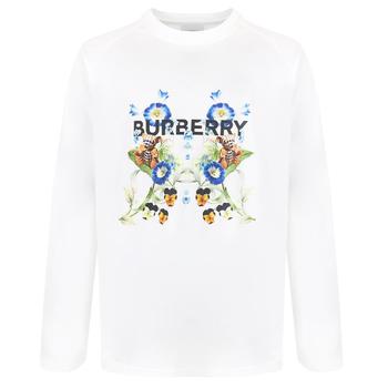 Burberry | White Dutch Floral Long Sleeve T Shirt商品图片,5折×额外9折, 额外九折