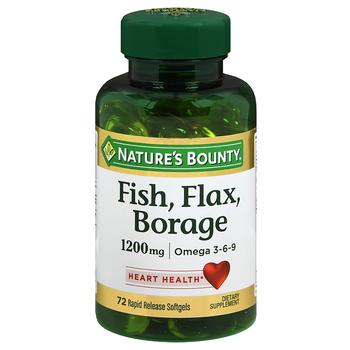 商品Nature's Bounty | Fish, Flax, Borage 1200 mg Dietary Supplement Softgels,商家Walgreens,价格¥109图片