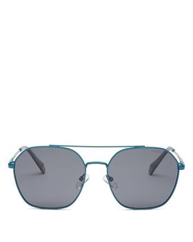 推荐Unisex Polarized Brow Bar Aviator Sunglasses, 57mm商品