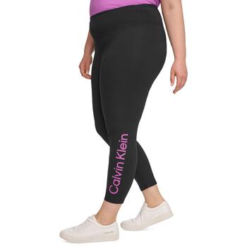 Calvin Klein | Plus Size Logo-Print Cropped Leggings商品图片,独家减免邮费