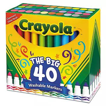 推荐Crayola Washable Markers, Broad Point, Assorted Classic Colors, 40/Set商品
