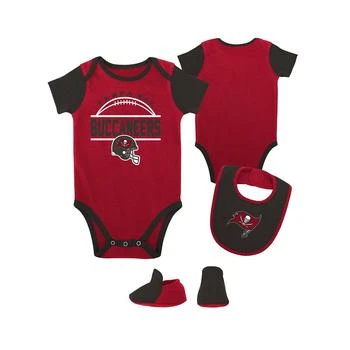 Outerstuff | Baby Boys and Girls Red, Pewter Tampa Bay Buccaneers Home Field Advantage Three-Piece Bodysuit, Bib and Booties Set,商家Macy's,价格¥240