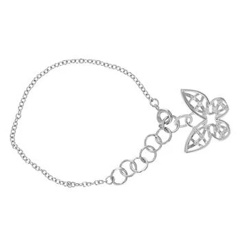Vir Jewels | 1/20 Cttw Diamond Charm Bracelet Brass With Rhodium Plating Butterfly Design,商家Verishop,价格¥418