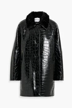 STAND STUDIO | Amira faux croc-effect leather coat,商家THE OUTNET US,价格¥1001