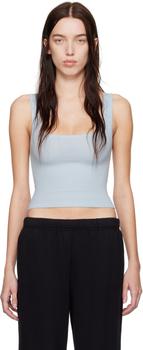 Blue Cotton Rib Tank Top