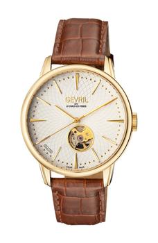 Gevril | Men's Mulberry Swiss-Automatic Embossed Leather Strap Watch, 41mm商品图片,1.9折