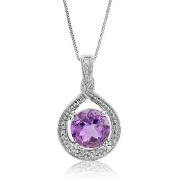 Vir Jewels | 1.25 cttw Purple Amethyst Pendant Necklace .925 Sterling Silver 7 MM Round,商家Premium Outlets,价格¥406