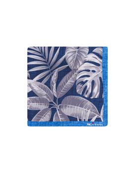 商品Kiton | KITON Navy Pocket Handkerchief with Contrasting Foliage Print,商家Baltini,价格¥892图片