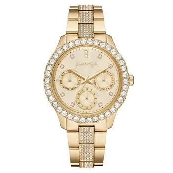 KENDALL & KYLIE | Women's Classic Gold Tone Crystal Bezel Stainless Steel Strap Analog Watch 