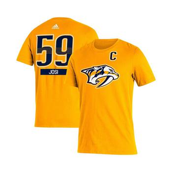 亚历山大王联名阿迪达斯, Adidas | Men's Roman Josi Gold Nashville Predators Captain Patch Name & Number T-shirt商品图片 