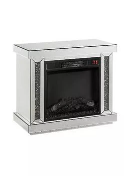 Duna Range | Electric Fireplace with Mirror Panel Framing and Faux Diamonds, Silver,商家Belk,价格¥6299
