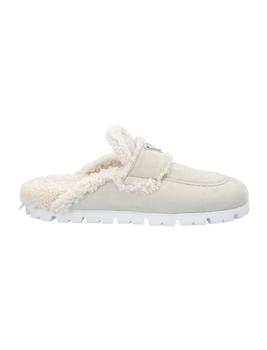 Prada | Prada Triangle Logo Shearling Slippers商品图片,
