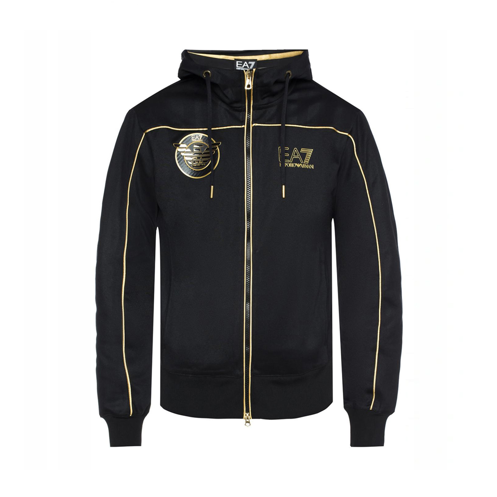 商品Emporio Armani | EMPORIO ARMANI 男士黑色饰有贴花和印花标志运动衫 3ZPMA9-PJL3Z-1200,商家Beyond Italylux,价格¥733图片