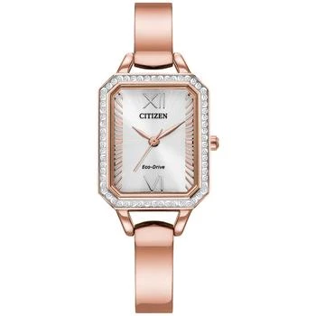 Citizen | Eco-Drive Women's Crystal Rose Gold-Tone Stainless Steel Bangle Watch 23mm,商家Macy's,价格¥1450