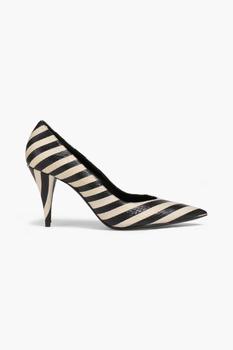 ysl高跟鞋价格, Yves Saint Laurent | Striped elaphe pumps商品图片 6.4折