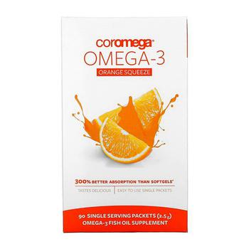 商品Coromega Vitamin Supplements | Coromega Omega 3 Fish Oil Supplement 650mg Squeeze Packets, Orange Flavor, 90 Ea,商家MyOTCStore,价格¥178图片