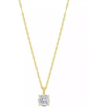 Macy's | Diamond Solitaire 18" Pendant Necklace (1/2 ct. t.w.) in 14k Gold,商家Macy's,价格¥10281