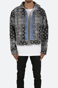 mnml外套, MNML | Reversible Paisley Trucker Jacket - Blue/Black商品图片 