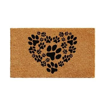 Home & More | Heart Paws Natural Coir/Vinyl Doormat,商家Macy's,价格¥152
