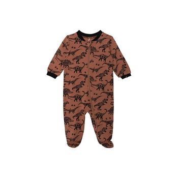 商品Baby Boy Organic Cotton One Piece Printed Pajama Brown Dinosaurs - Infant图片