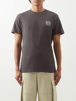 罗意威t恤黑色好用吗, Loewe | Anagram-embroidered cotton-jersey T-shirt商品图片 