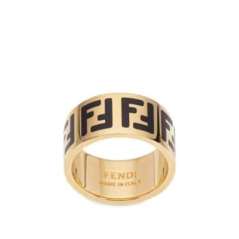 推荐【预售3-7天】FENDI/芬迪  FF系列 金色金属黑色FF图案戒指8AG945TL9F0RNG商品