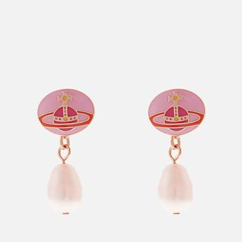 Vivienne Westwood | Vivienne Westwood Loelia Pink Gold-Tone Faux Pearl Earrings商品图片,