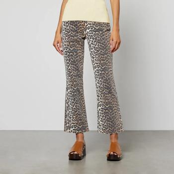 推荐Ganni Leopard Denim Cotton-Blend Jeans商品