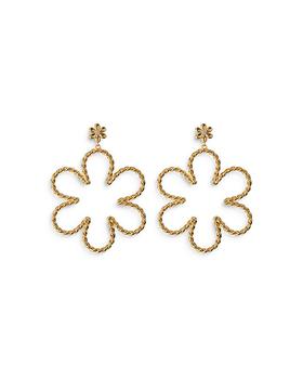 Pavé Daisy Rope Drop Earrings in Gold Tone product img