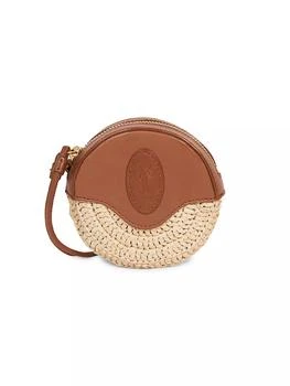 Yves Saint Laurent | Logo Raffia-Leather Coin Pouch-On-Strap 