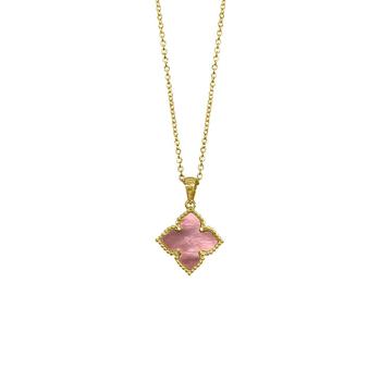 商品ADORNIA | Adornia Adornia Flower Mother of Pearl Necklace gold pink,商家Premium Outlets,价格¥206图片